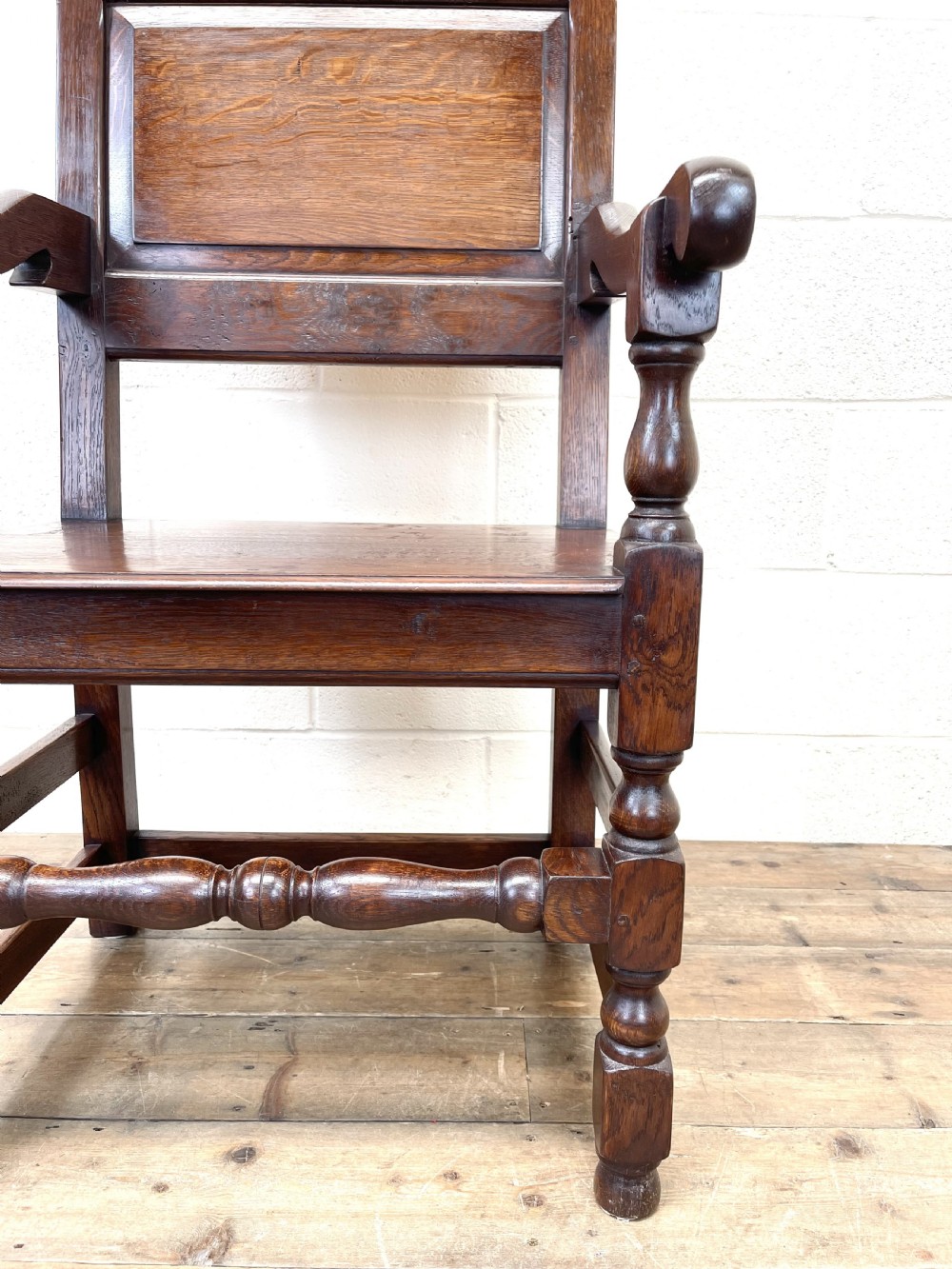 PAIR OF ANTIQUE OAK THRONE CHAIRS View IV