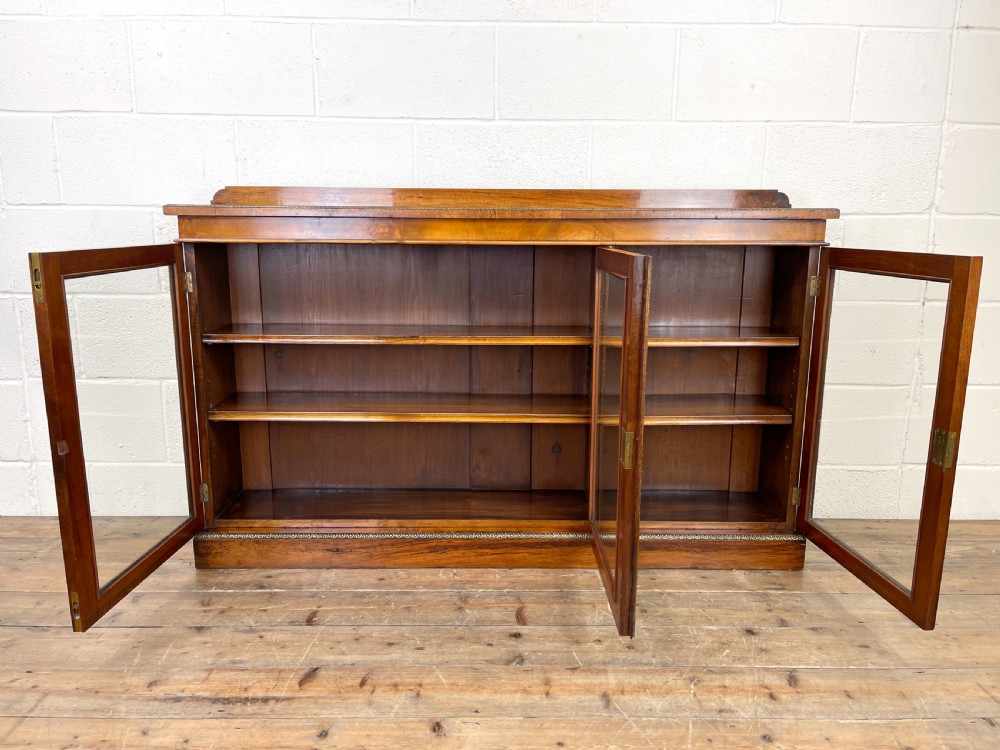 19TH CENTURY ANTIQUE GLAZED WALNUT BOOKCASE View VI