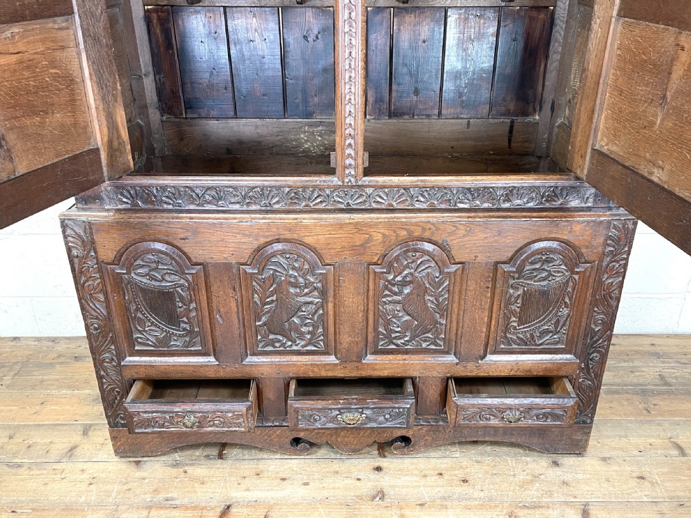Antique Carved Oak Hanging Cupboard View IX