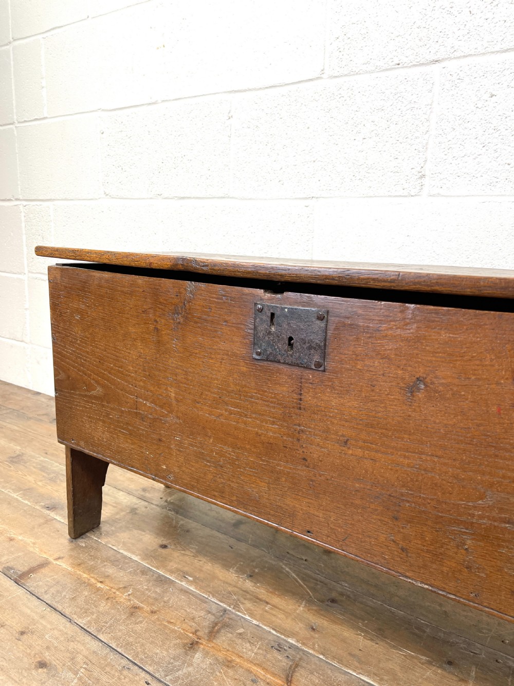 Antique Elm Six Plank Chest View IV