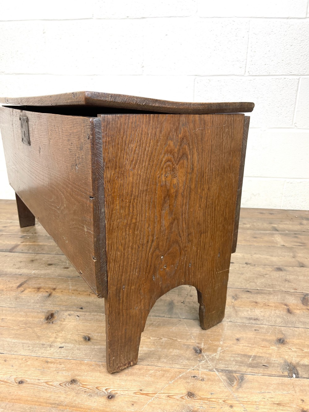 Antique Elm Six Plank Chest View XI