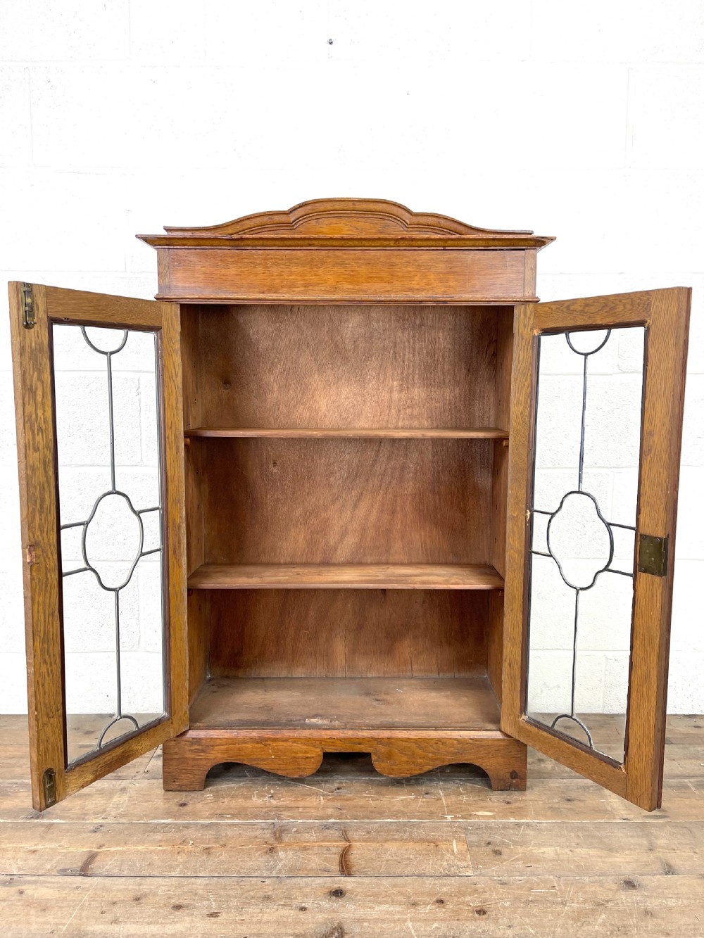 Antique Glazed Oak Display Cabinet View IV