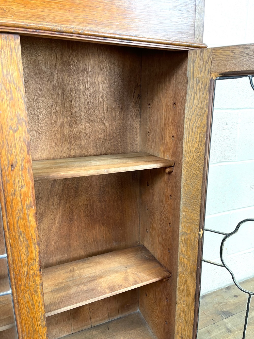 Antique Glazed Oak Display Cabinet View V