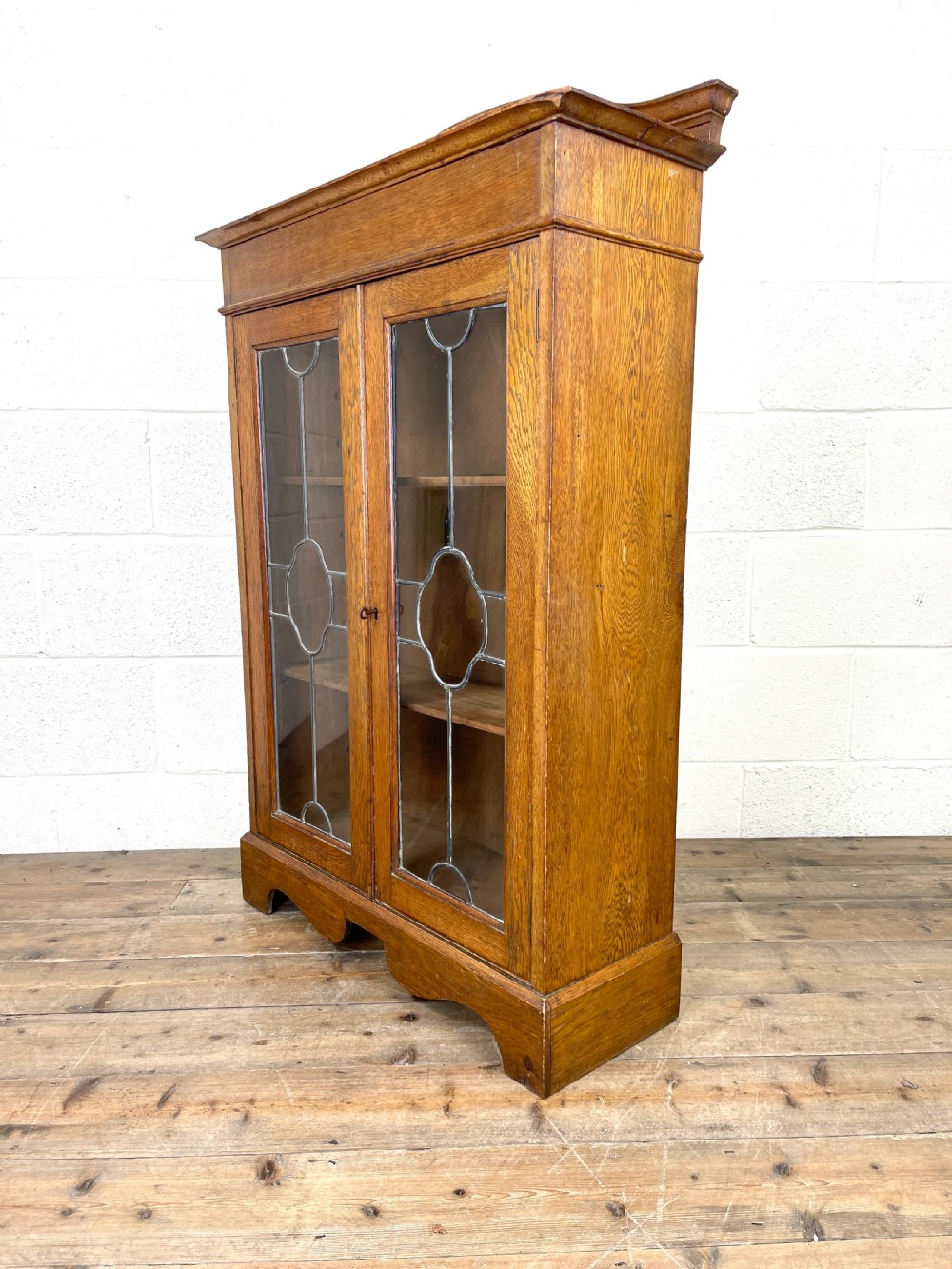 Antique Glazed Oak Display Cabinet View VI