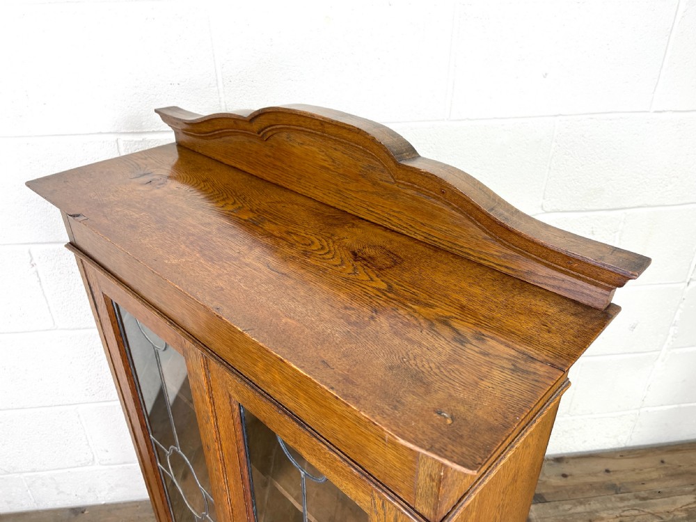 Antique Glazed Oak Display Cabinet View VII
