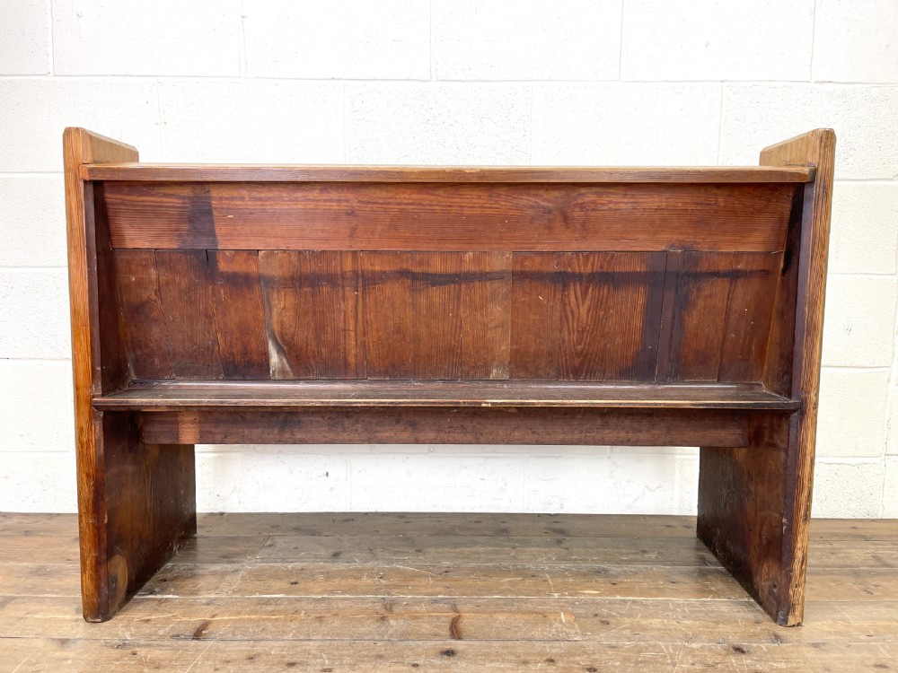 Antique Pitch Pine Church Pew View IX