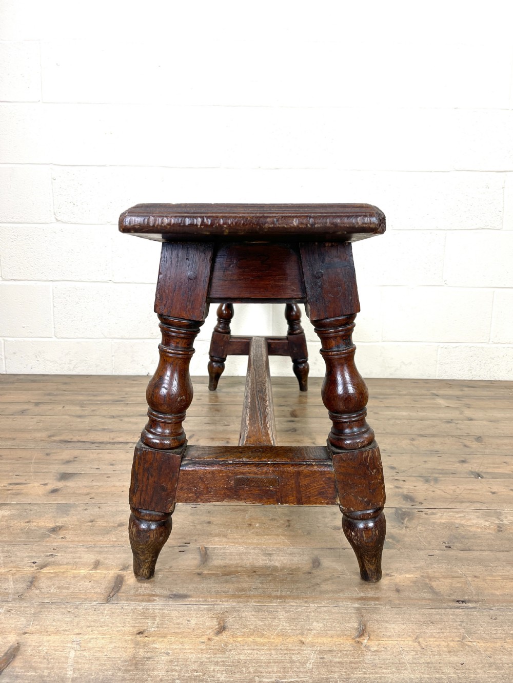 Antique Oak Refectory Bench View IX
