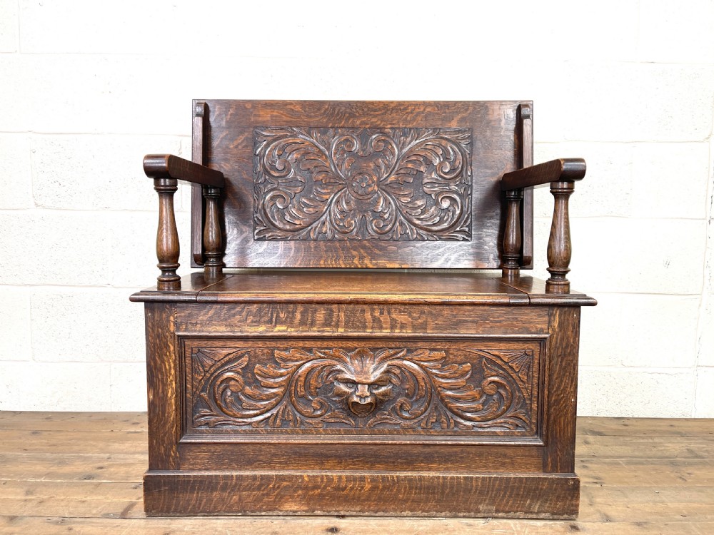 Antique Oak Settle View II