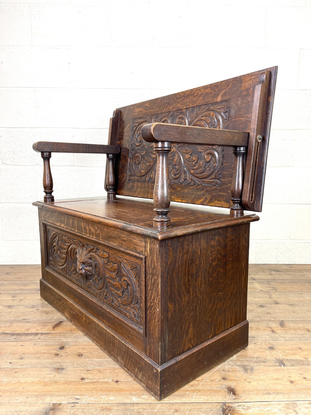 Antique Oak Settle View VII