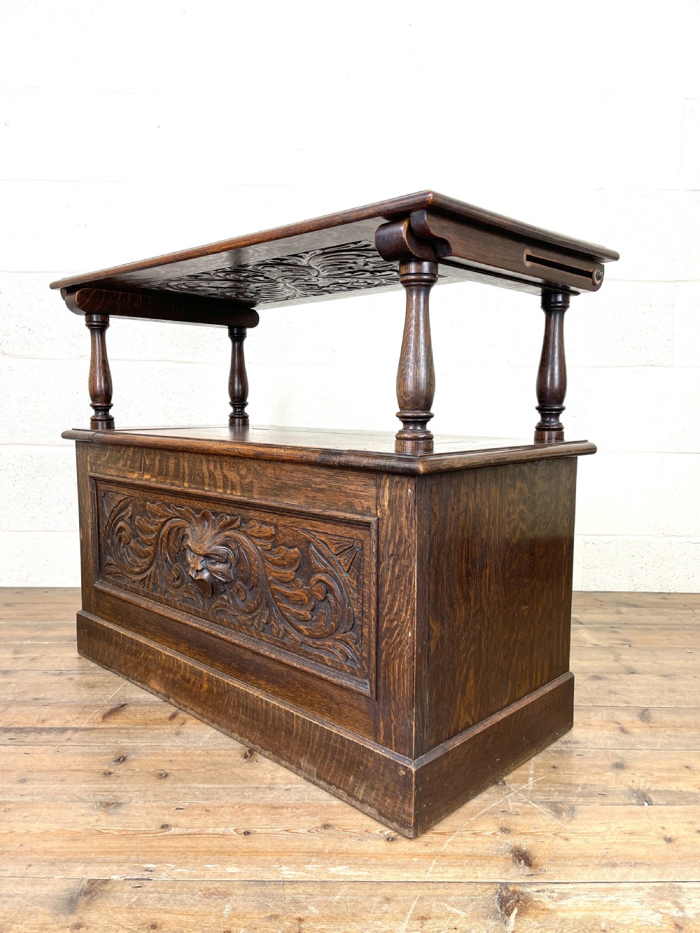 Antique Oak Settle View IX