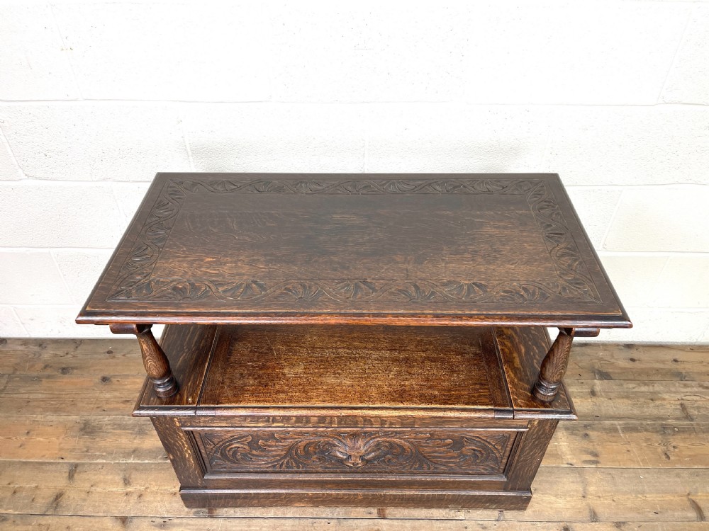 Antique Oak Settle View XI