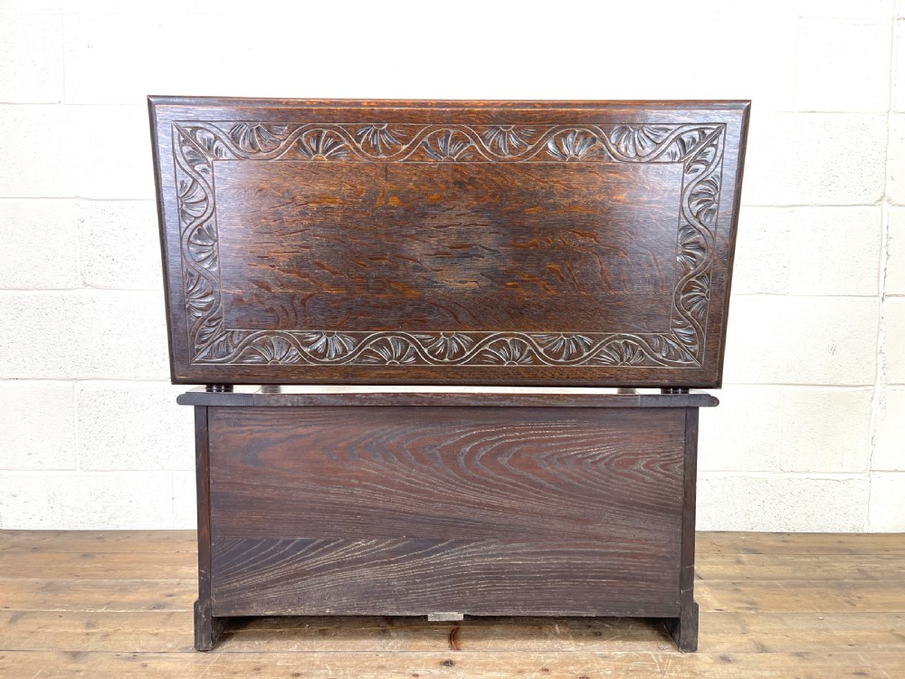 Antique Oak Settle View XII