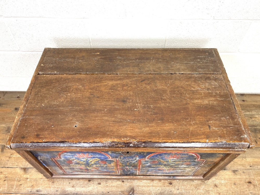 Painted Antique Rustic Trunk  View III