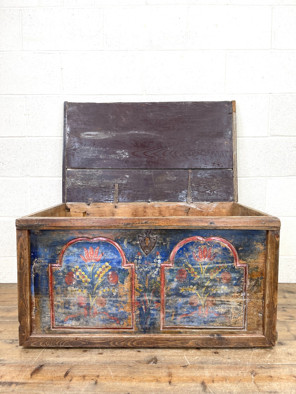 Painted Antique Rustic Trunk  View IV