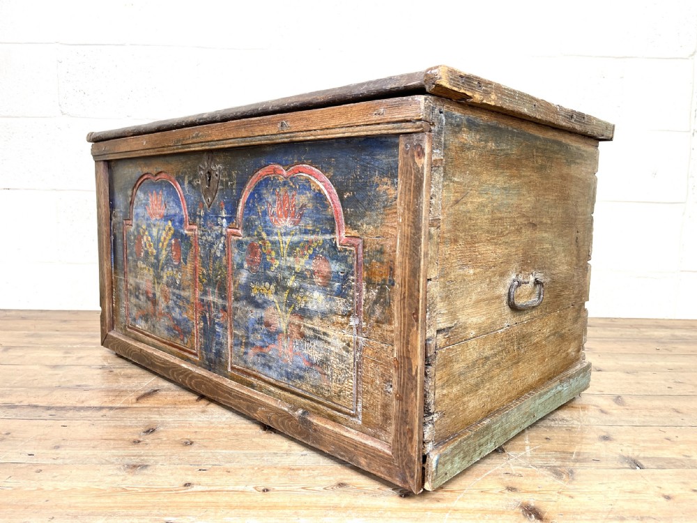 Painted Antique Rustic Trunk  View VII