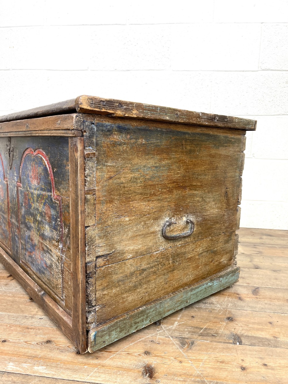 Painted Antique Rustic Trunk  View VIII