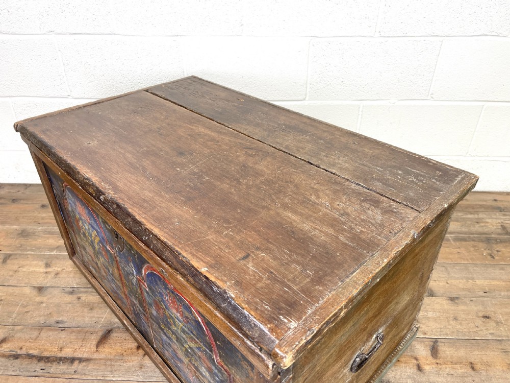 Painted Antique Rustic Trunk  View IX