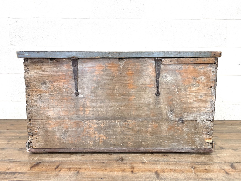 Painted Antique Rustic Trunk  View XI