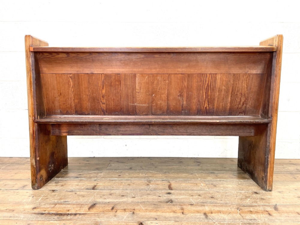 Antique Pitch Pine Church Pew View VIII