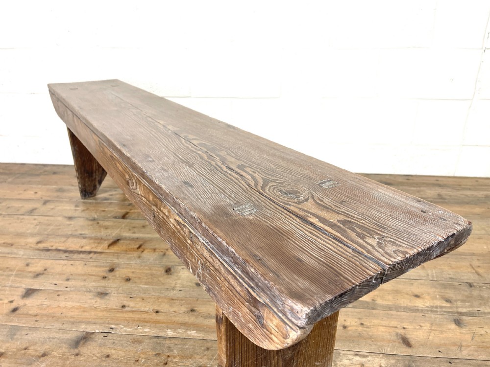 Rustic Antique Pine Bench  View II