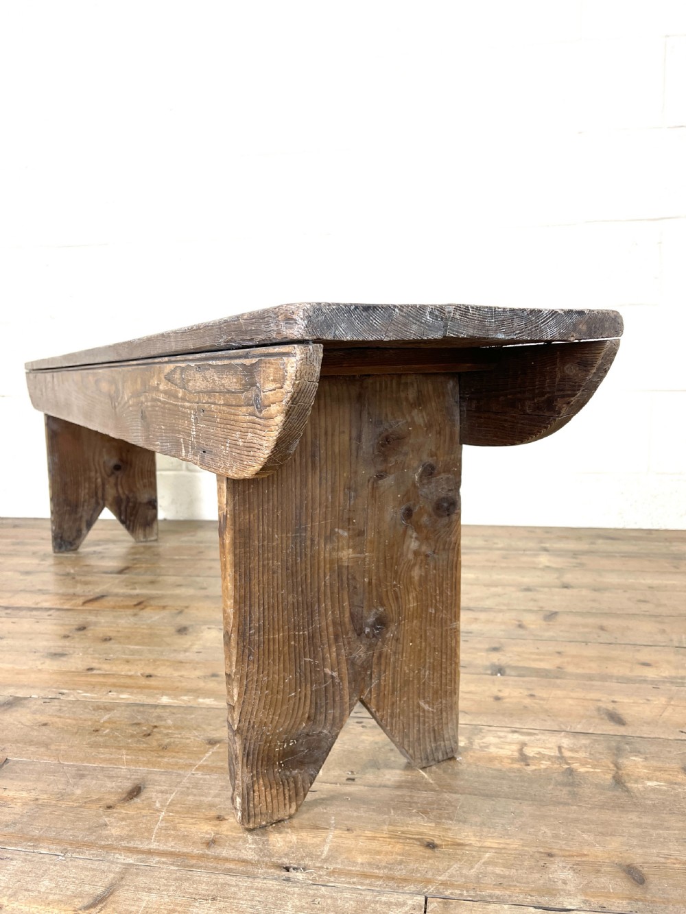 Rustic Antique Pine Bench  View III