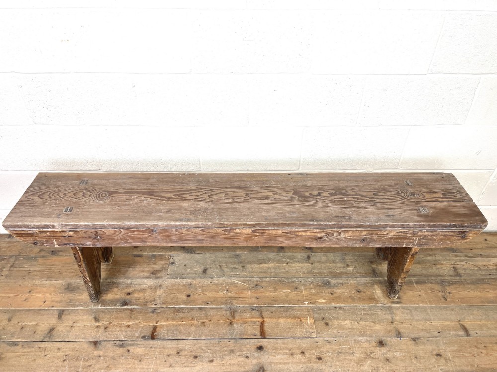 Rustic Antique Pine Bench  View V