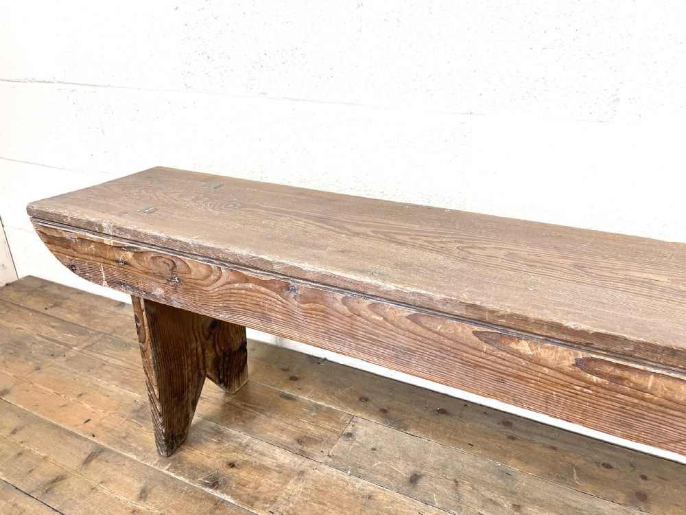 Rustic Antique Pine Bench  View VI