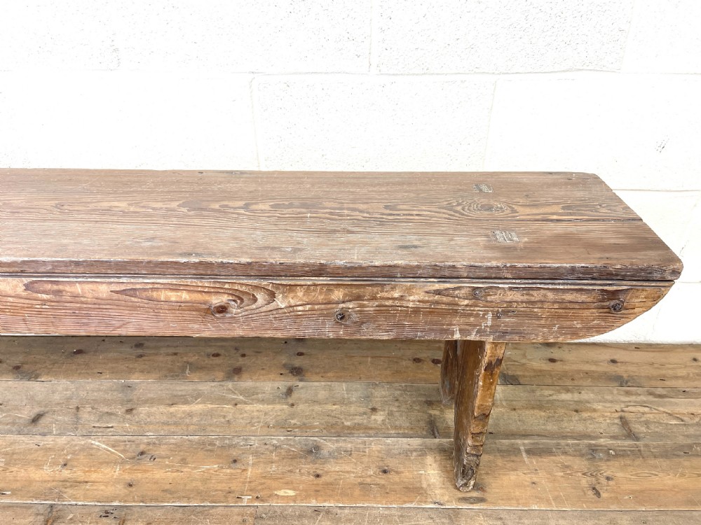 Rustic Antique Pine Bench  View VII