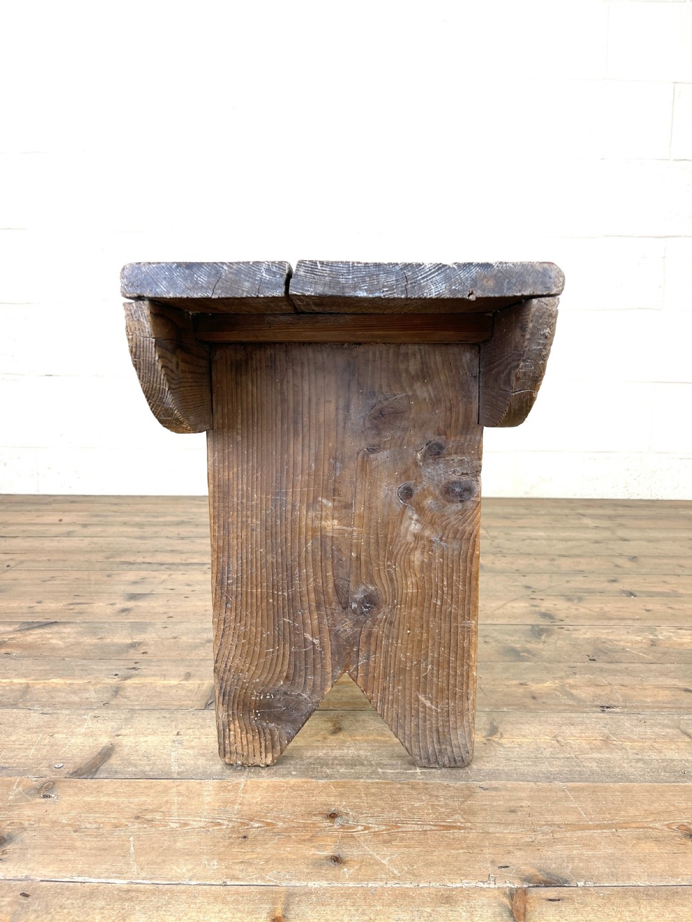 Rustic Antique Pine Bench  View VIII