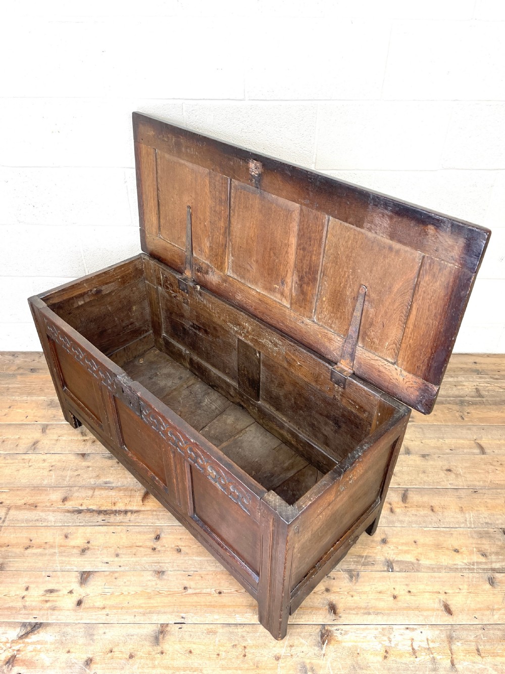 Antique 18th Century Oak Blanket Box View IX