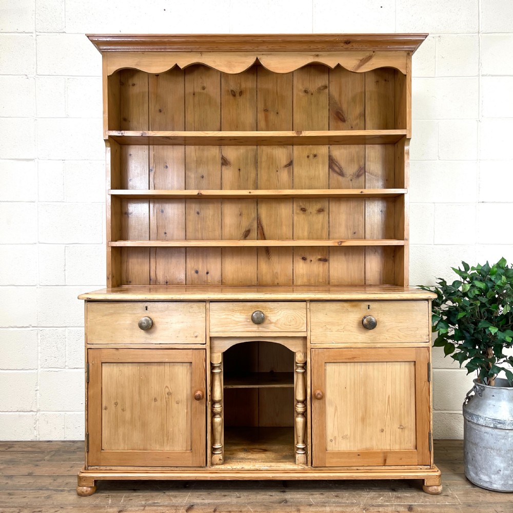ANTIQUE PINE FARMHOUSE KITCHEN DRESSER