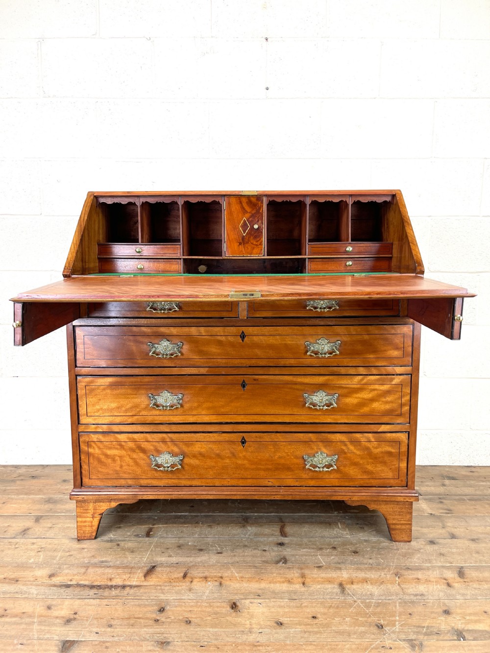 Antique Satin Birch Bureau View IV