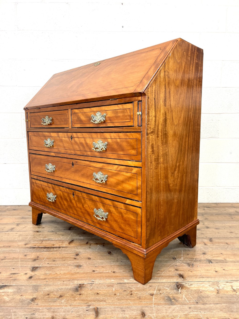 Antique Satin Birch Bureau View VII
