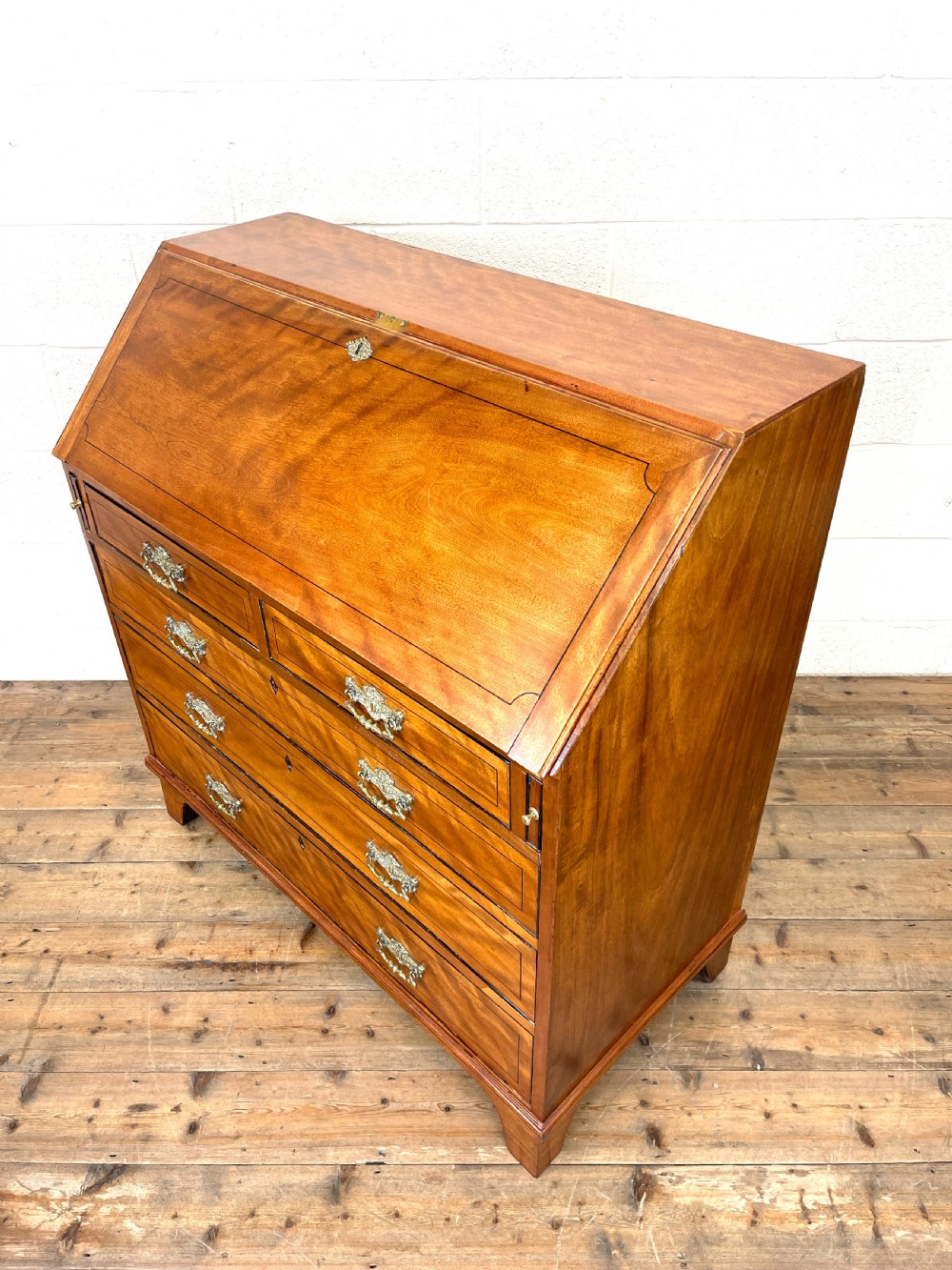 Antique Satin Birch Bureau View VIII