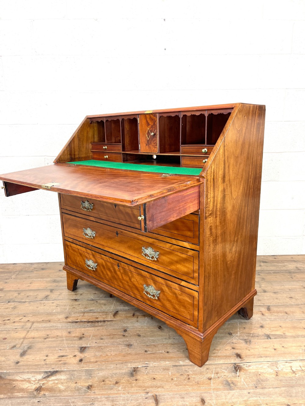 Antique Satin Birch Bureau View X