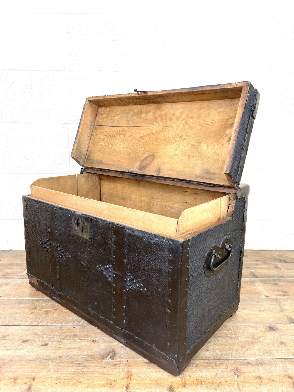 Antique Canvas and Metal Bound Trunk View VII