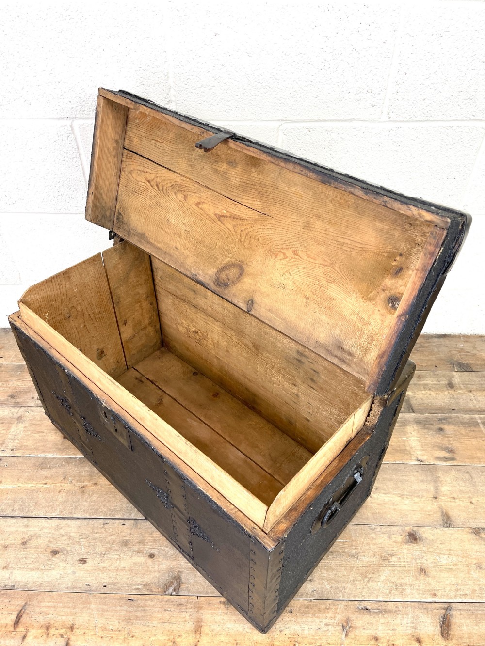 Antique Canvas and Metal Bound Trunk View VIII