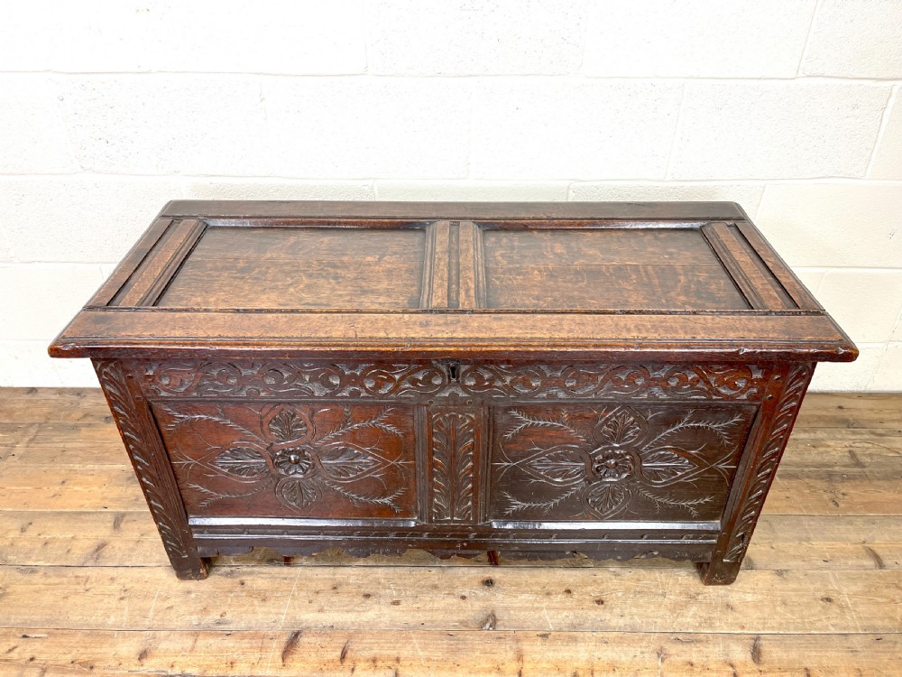 Antique West Country Oak Coffer  View II