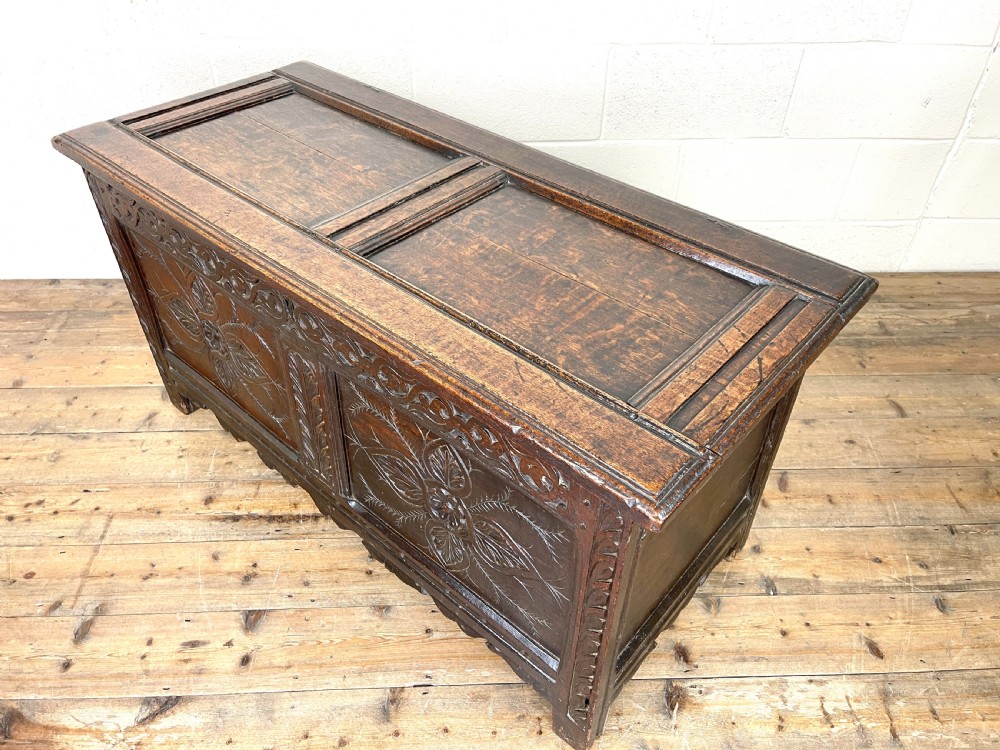 Antique West Country Oak Coffer  View V