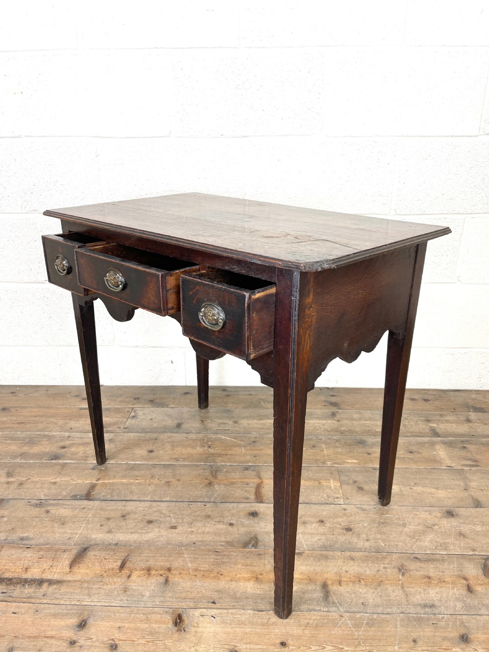 18th Century Antique Oak Side Table View IX