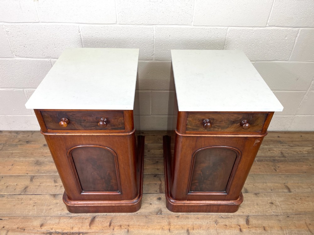 Pair of Antique Mahogany Bedside Cabinets View II