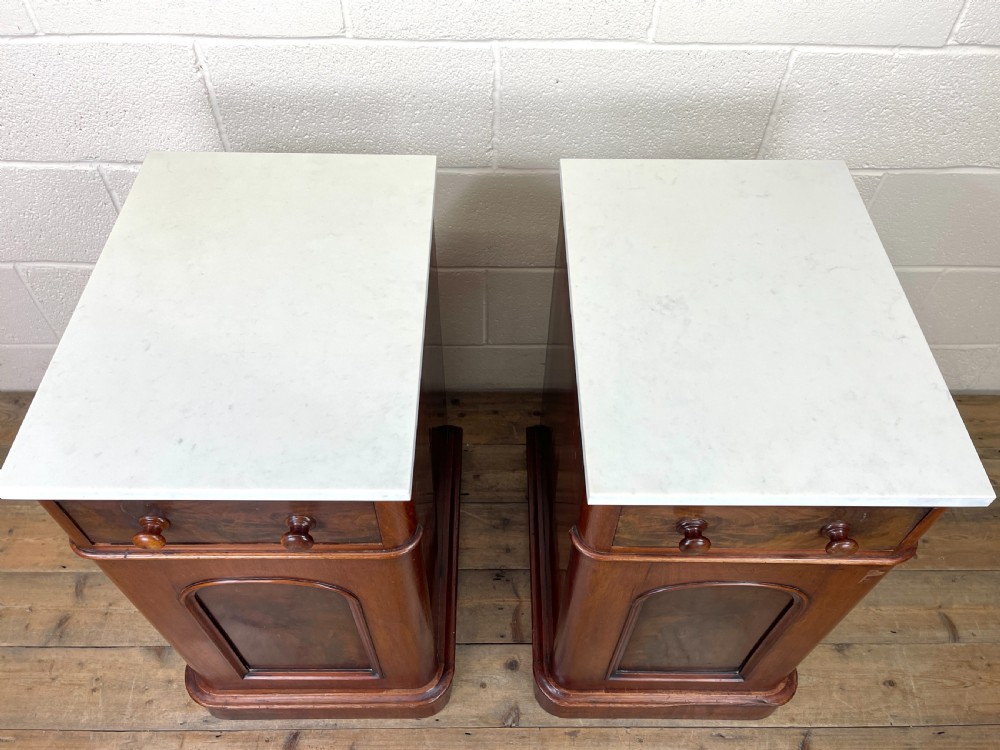 Pair of Antique Mahogany Bedside Cabinets View IV