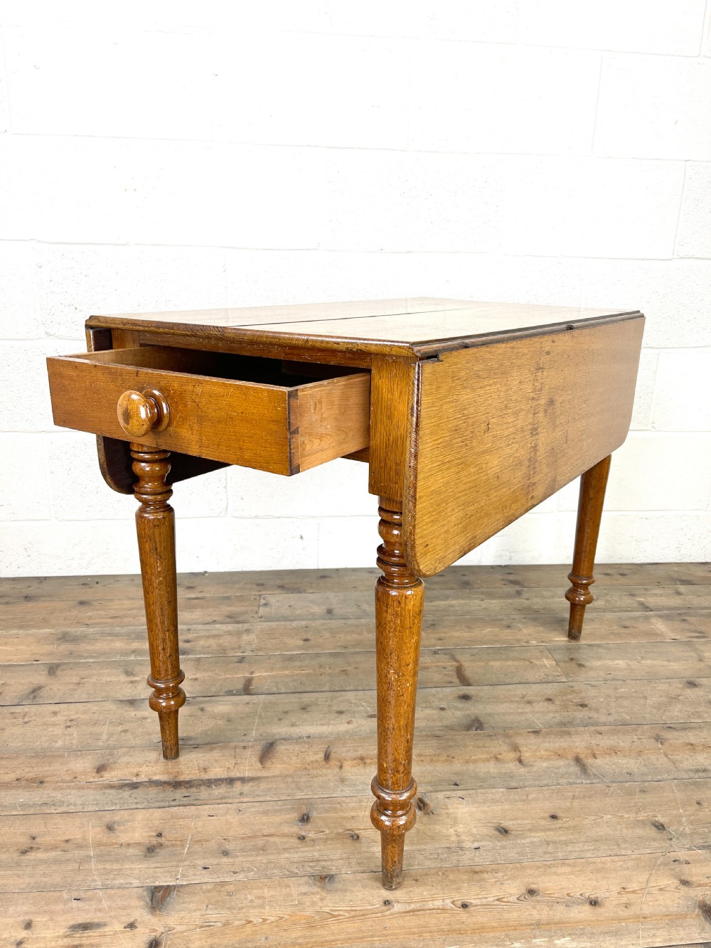 Victorian Oak Drop-Leaf Table View III