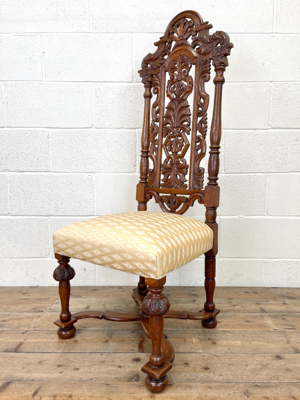Pair of Antique Carved Hall Chairs View VI