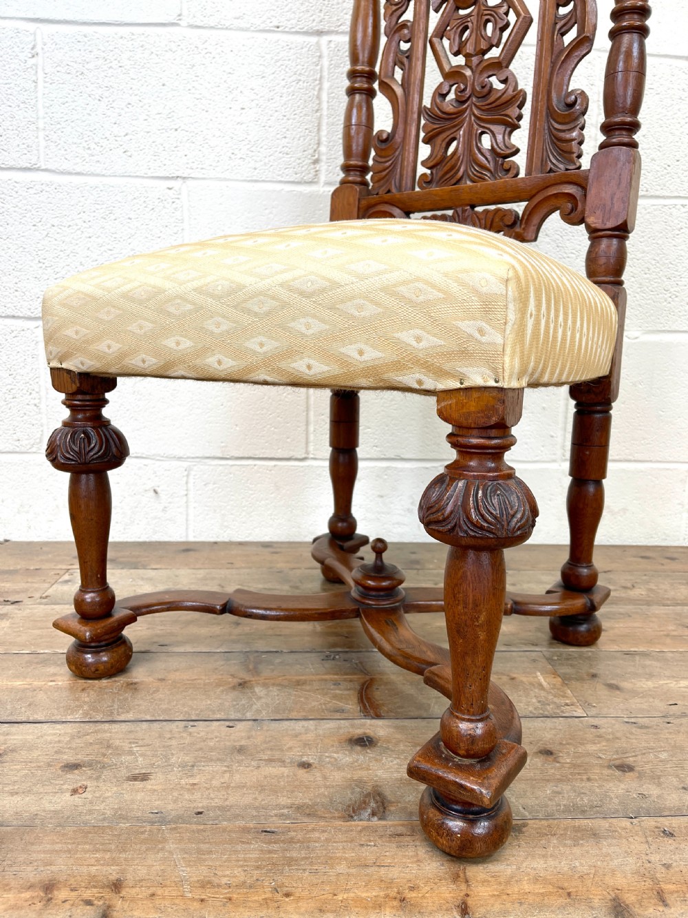 Pair of Antique Carved Hall Chairs View VII