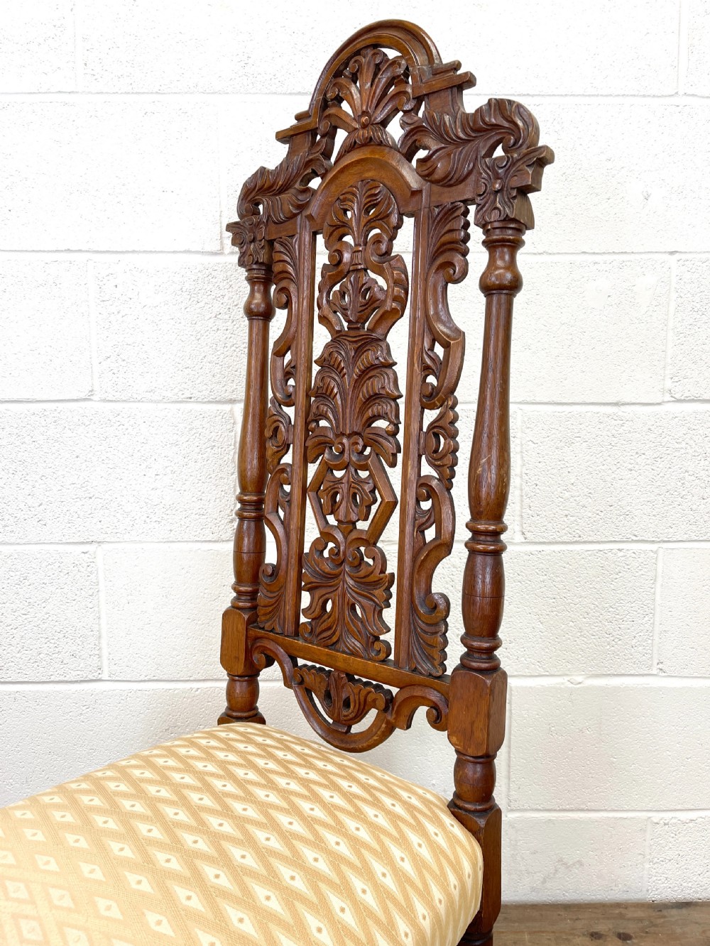 Pair of Antique Carved Hall Chairs View VIII