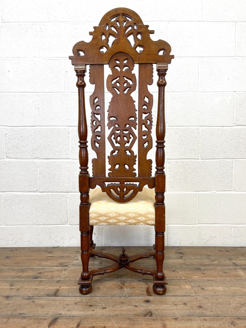 Pair of Antique Carved Hall Chairs View IX