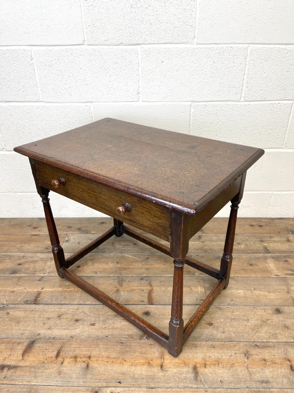 Antique Joined Oak Side Table View V