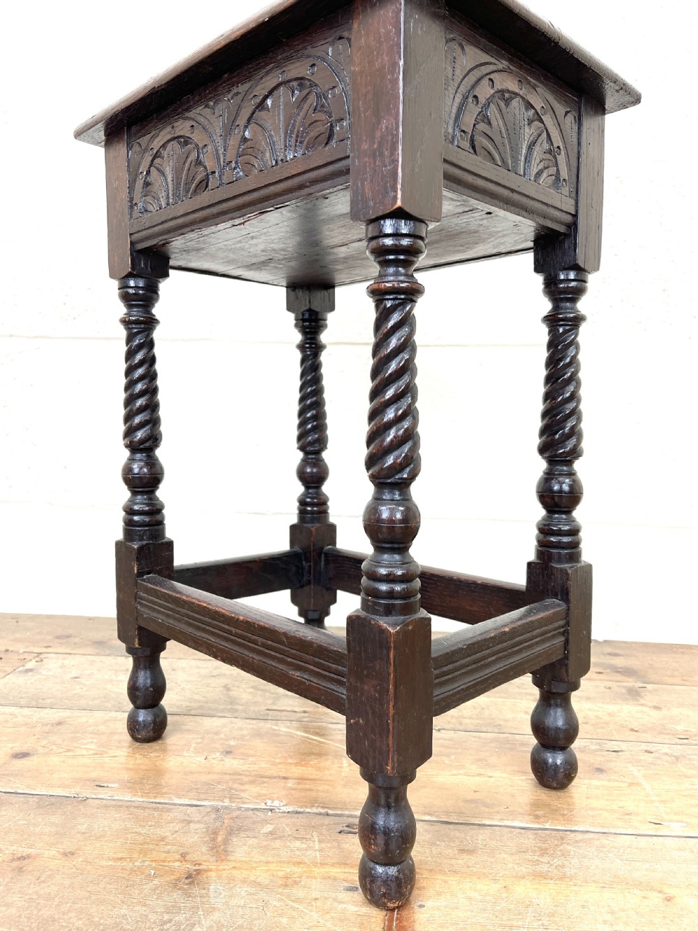 Craved Oak Side Table  View V
