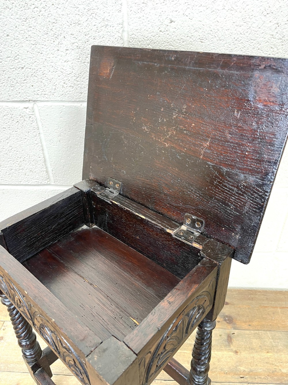 Craved Oak Side Table  View IX